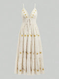 Bedrucktes Strohkleid
