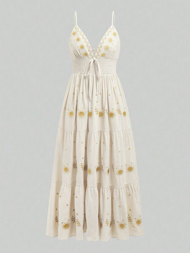 Bedrucktes Strohkleid
